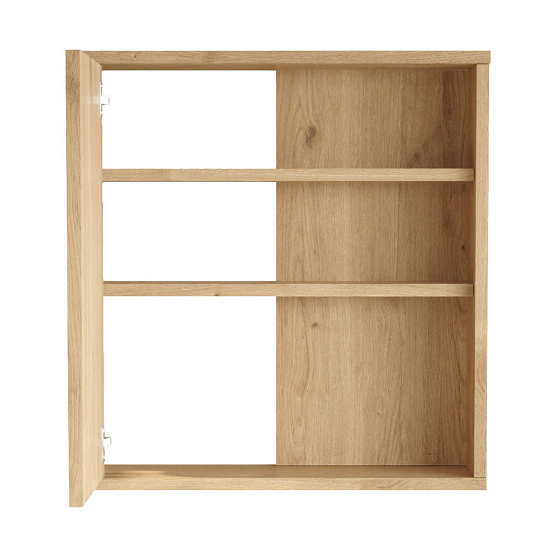 Bagno bathroom cabinet with mirror pakoworld oak 60x14.5x63.6cm