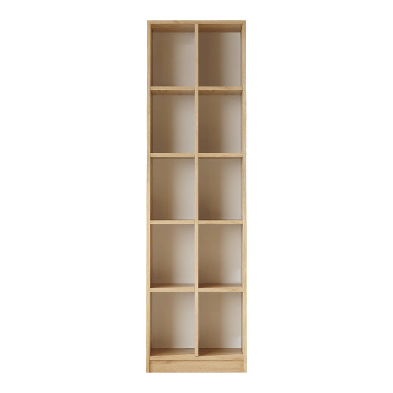 Oteca 10-seat bookcase pakoworld in oak 51.1x25.4x180cm
