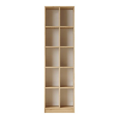 Oteca 10-seat bookcase pakoworld in oak 51.1x25.4x180cm
