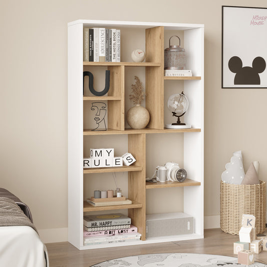 Bookcase Boteca 10-seater in oak-white shade 75x22x123.6cm