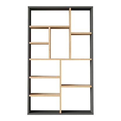 Bookcase Boteca 10-seater pakoworld in oak-anthracite shade 75x22x123.6cm