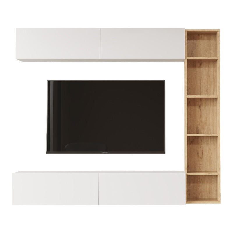 Compo living room set wall-mounted pakoworld in oak-white shade 169.10x25,8x143.5cm