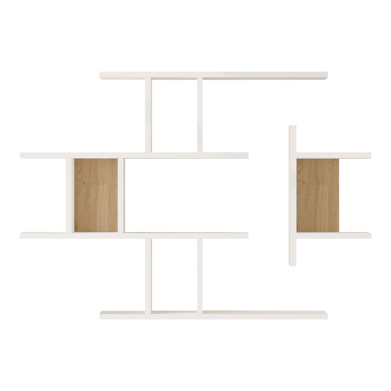 Wall shelf Ledia white with oak color 110.6x14.5x78cm