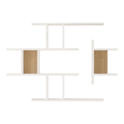 Wall shelf Ledia white with oak color 110.6x14.5x78cm