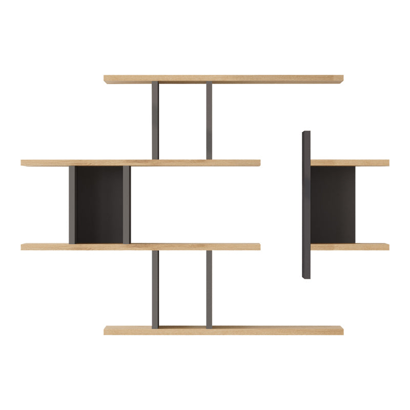 Wall shelf Ledia oak with anthracite color 110.6x14.5x78cm
