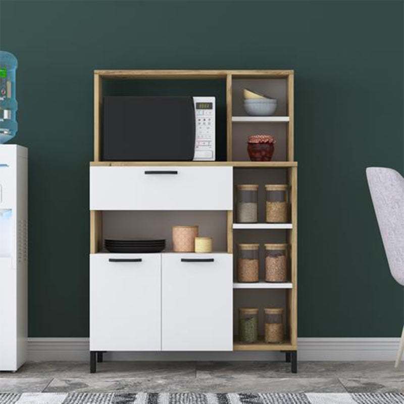 Floor shelf unit Vicky pakoworld walnut white 90x42x134cm