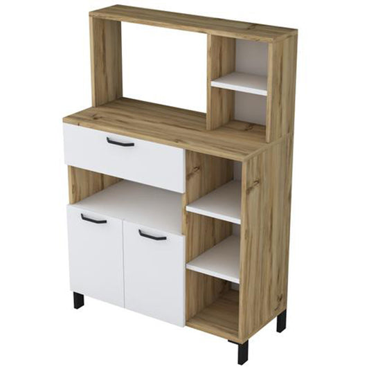 Floor shelf unit Vicky pakoworld walnut white 90x42x134cm