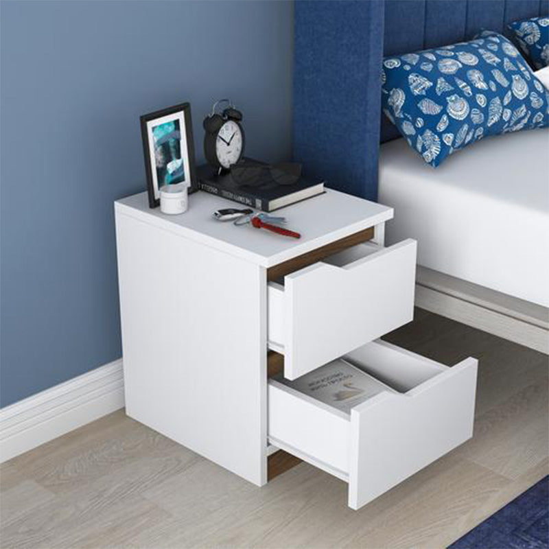 Nightstand Verena pakoworld white-walnut 35x40x47cm
