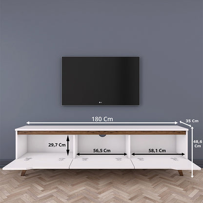 TV unit Kasandra pakoworld white walnut 180x35x48,5cm