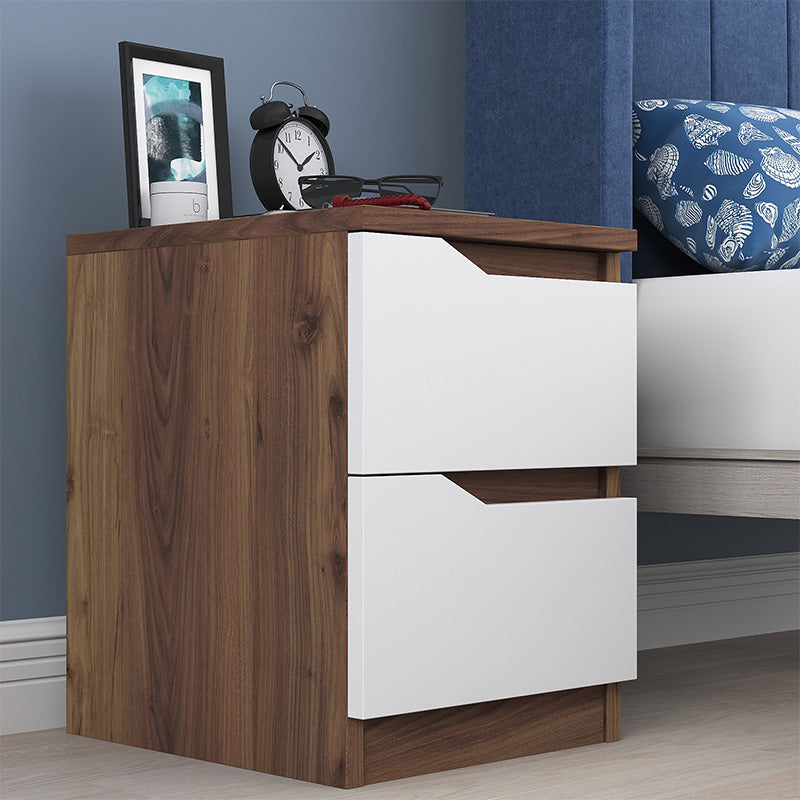 Nightstand Verena pakoworld walnut-white 35x40x47cm