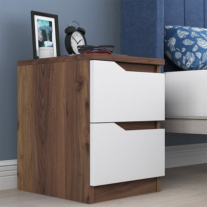 Nightstand Verena pakoworld walnut-white 35x40x47cm