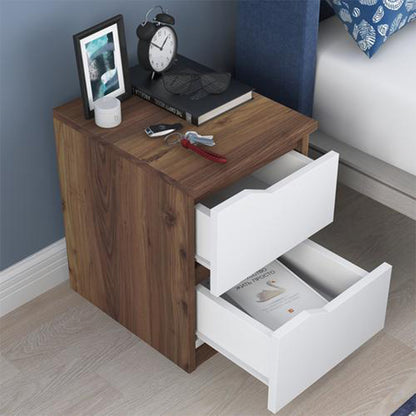 Nightstand Verena pakoworld walnut-white 35x40x47cm