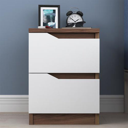Nightstand Verena pakoworld walnut-white 35x40x47cm