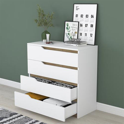 Chest of 4 drawers Verena pakoworld white-walnut 80x47x92cm