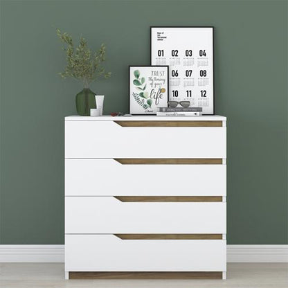 Chest of 4 drawers Verena pakoworld white-walnut 80x47x92cm