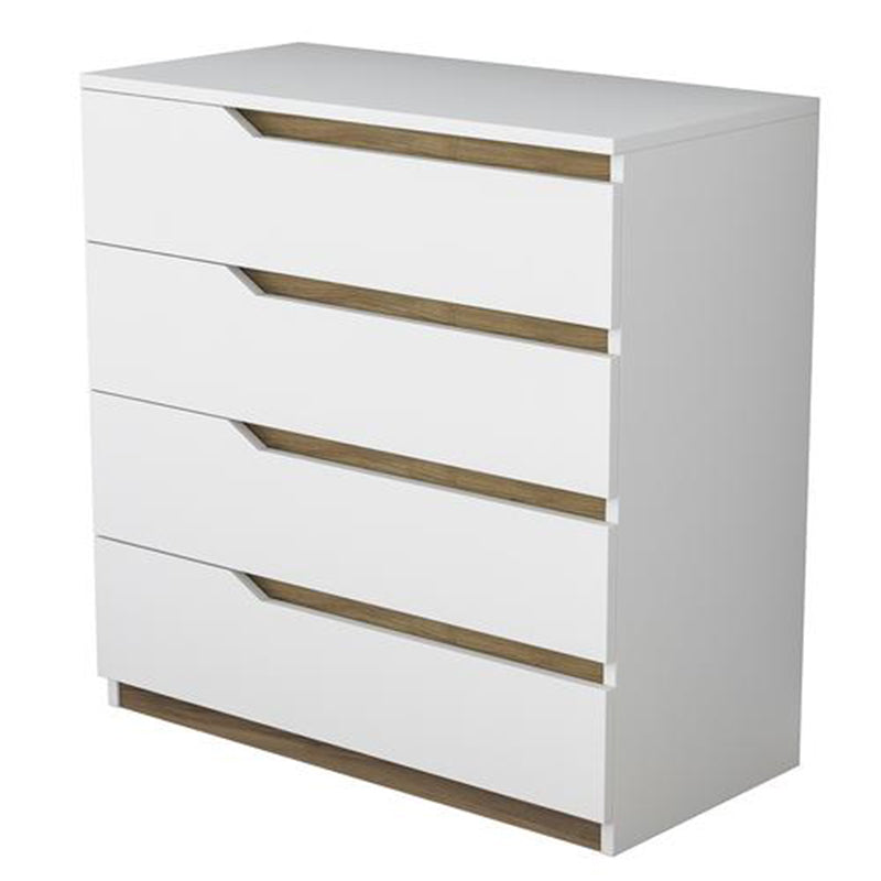 Chest of 4 drawers Verena pakoworld white-walnut 80x47x92cm