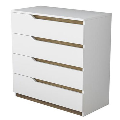 Chest of 4 drawers Verena pakoworld white-walnut 80x47x92cm