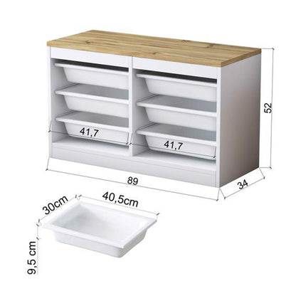 Chest of drawers Beretta pakoworld white-walnut 89x34x52cm