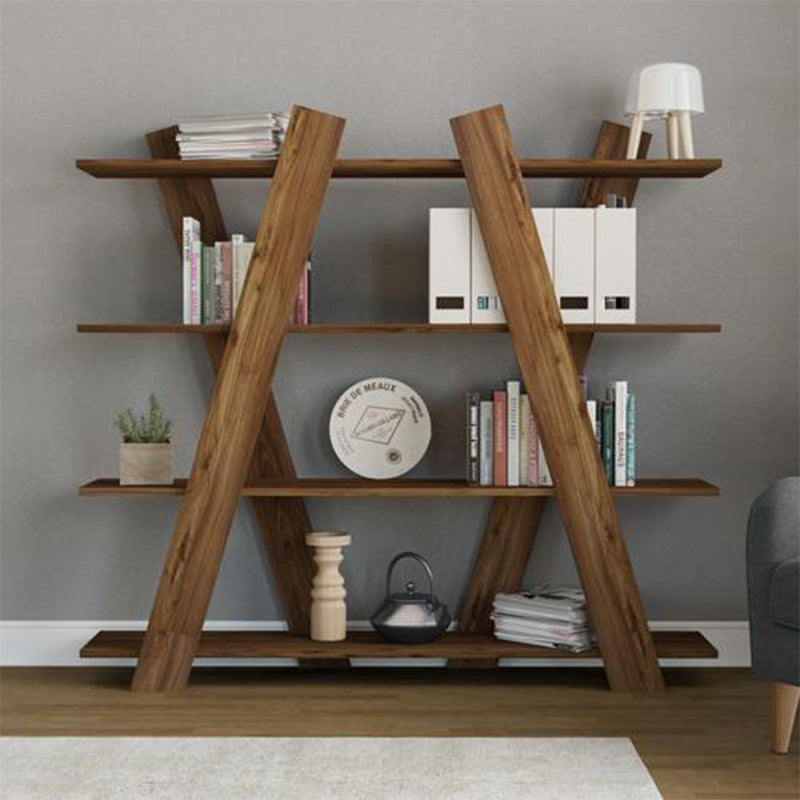 Bookcase Diana pakoworld walnut 150x29x137cm