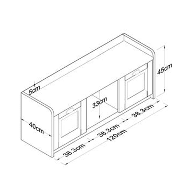 Shoe bench Arthur I pakoworld 8 pairs white-walnut 120x40x45cm