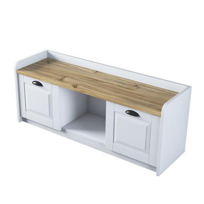 Shoe bench Arthur I pakoworld 8 pairs white-walnut 120x40x45cm