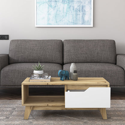 Coffee table Judas pakoworld walnut-white 90x45x38.5cm