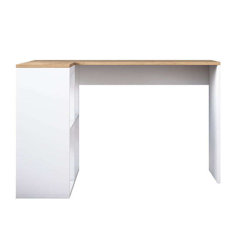 Work desk-shelf unit left corner Sidney pakoworld walnut-white 120x50x75cm