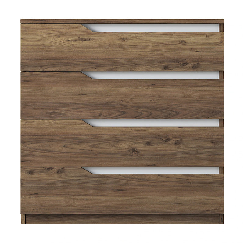 Chest of 4 drawers Verena pakoworld walnut-white 80x47x92cm