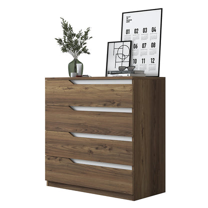 Chest of 4 drawers Verena pakoworld walnut-white 80x47x92cm