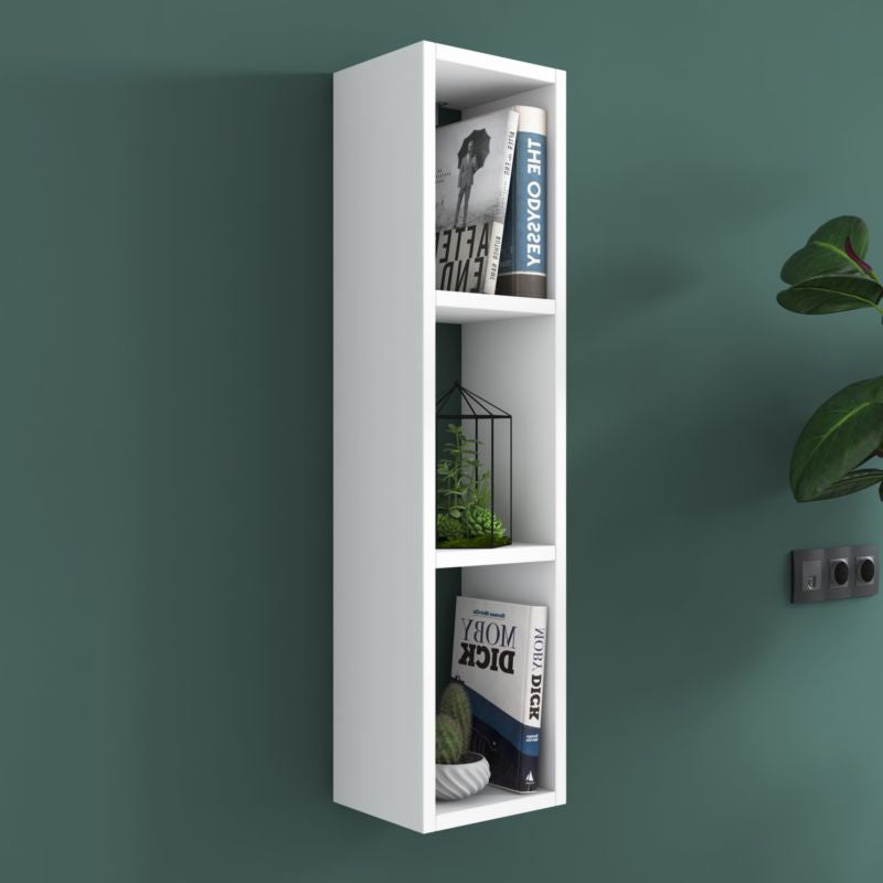 Wall shelf unit Adelia pakoworld white 22x18.5x90cm