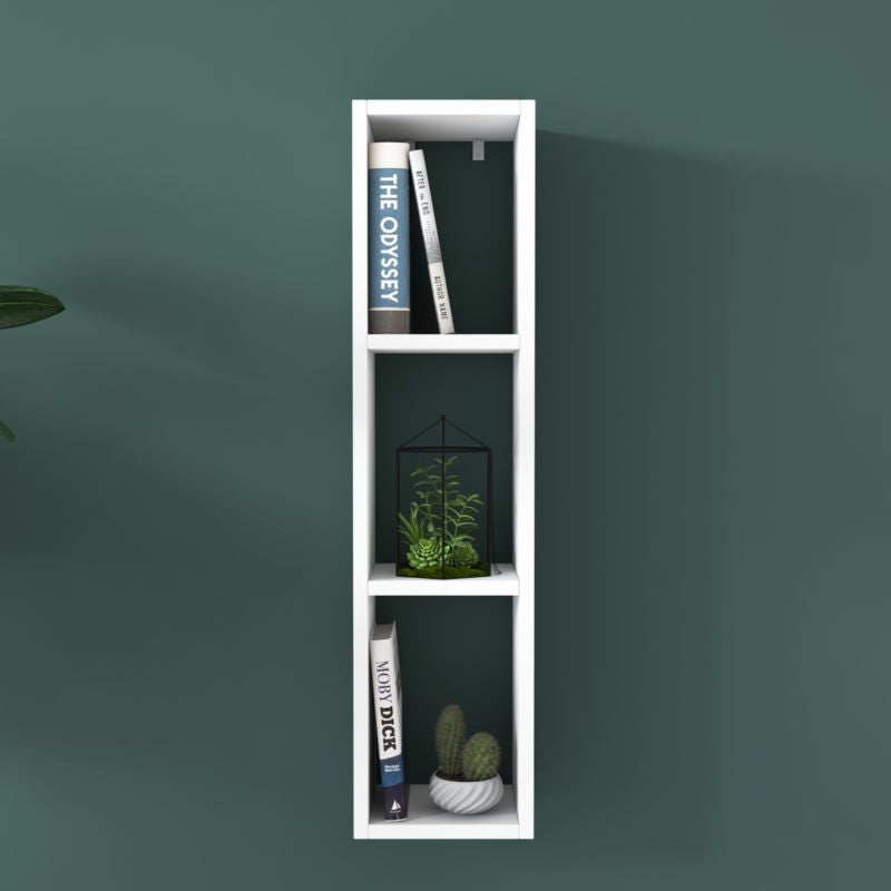 Wall shelf unit Adelia pakoworld white 22x18.5x90cm