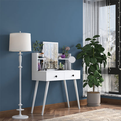 Dressing table with mirror Rainy pakoworld white 90x38.2x111.8cm