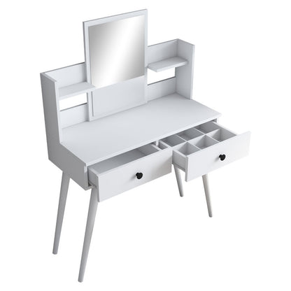 Dressing table with mirror Rainy pakoworld white 90x38.2x111.8cm