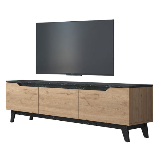 TV unit Kasandra pakoworld black marble imitation-walnut 180x35x48.3cm