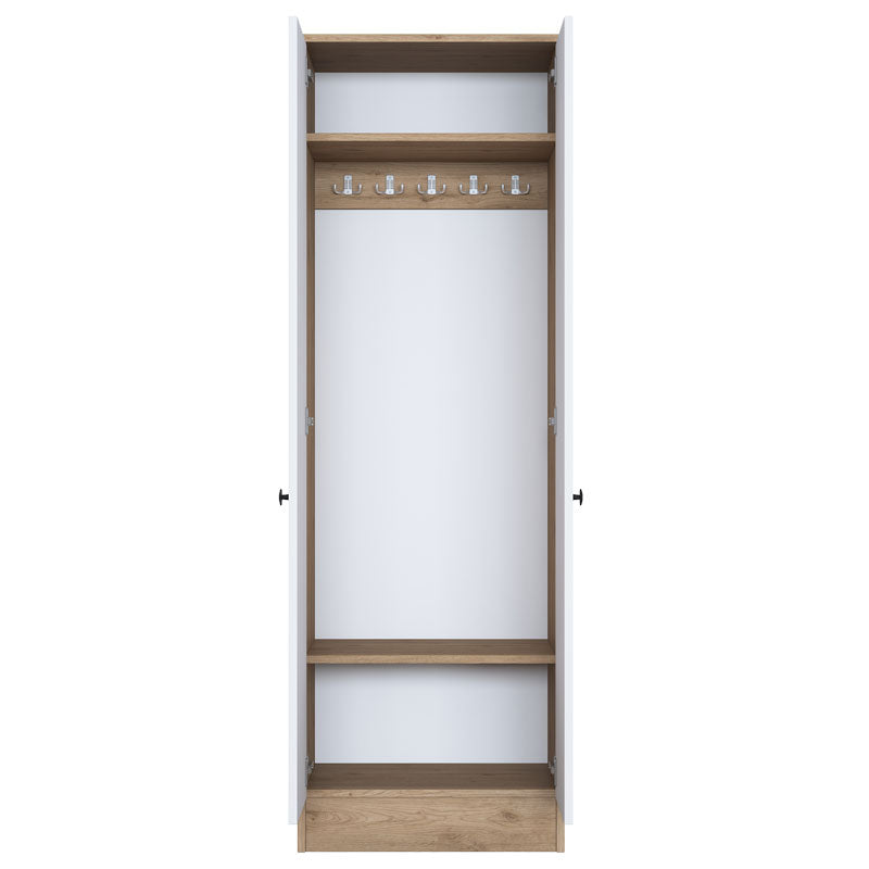 Shoe cabinet Nacho pakoworld white-walnut 59.8x37.5x182.8cm