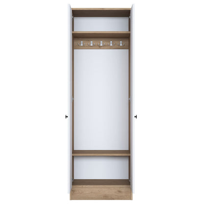 Shoe cabinet Nacho pakoworld white-walnut 59.8x37.5x182.8cm
