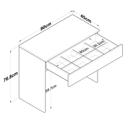 Dressing table Artemisia pakoworld white 90x45x76.8cm