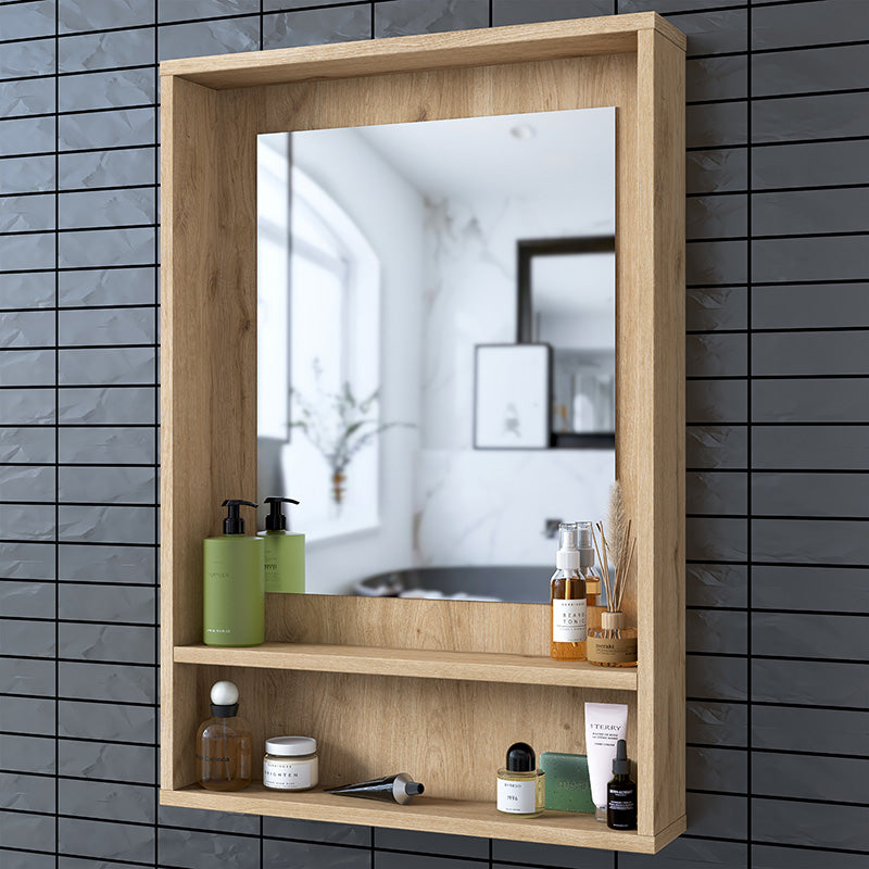 Bathroom mirror Holt pakoword in natural color 60x12x87cm