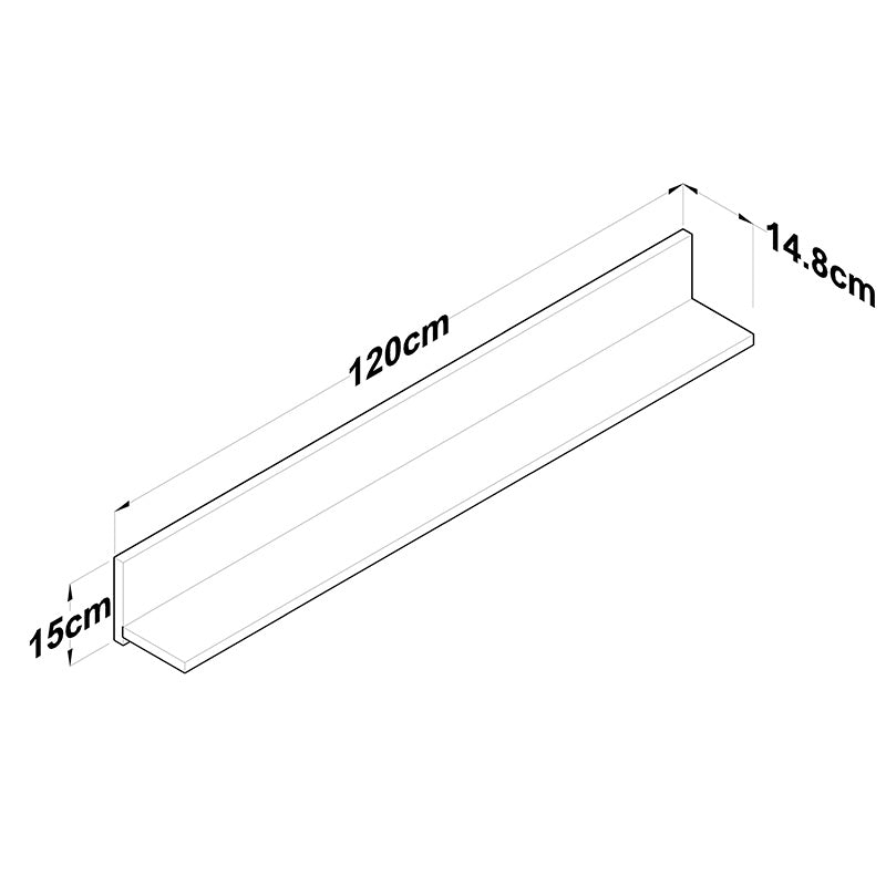 Wall shelf unit Goldie pakoworld anthracite-natural 120x14.8x18cm