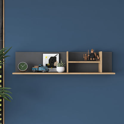 Wall shelf unit Goldie pakoworld anthracite-natural 120x19.8x25cm