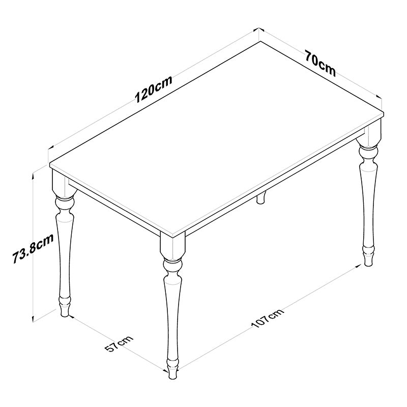 Dining table Rosette pakoworld walnut-anthracite 120x70x73.8cm