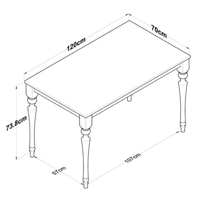 Dining table Rosette pakoworld walnut-anthracite 120x70x73.8cm