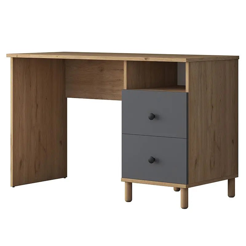Work desk-shelf unit Goldie pakoworld white-natural 160x50x161.8cm