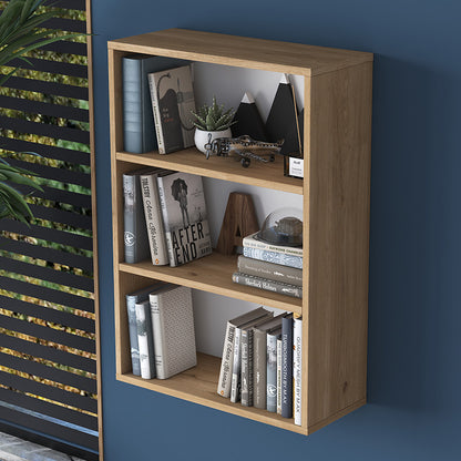 Wall shelf unit Goldie pakoworld natural-white 60x25x87cm