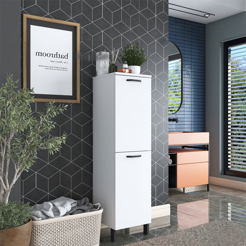 Bathroom cabinet-column Zana pakoworld white 35x37.5x132cm