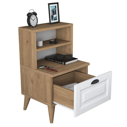 Bedside Rusta pakoworld melamine-mdf sonoma-white 45x40x74.5cm