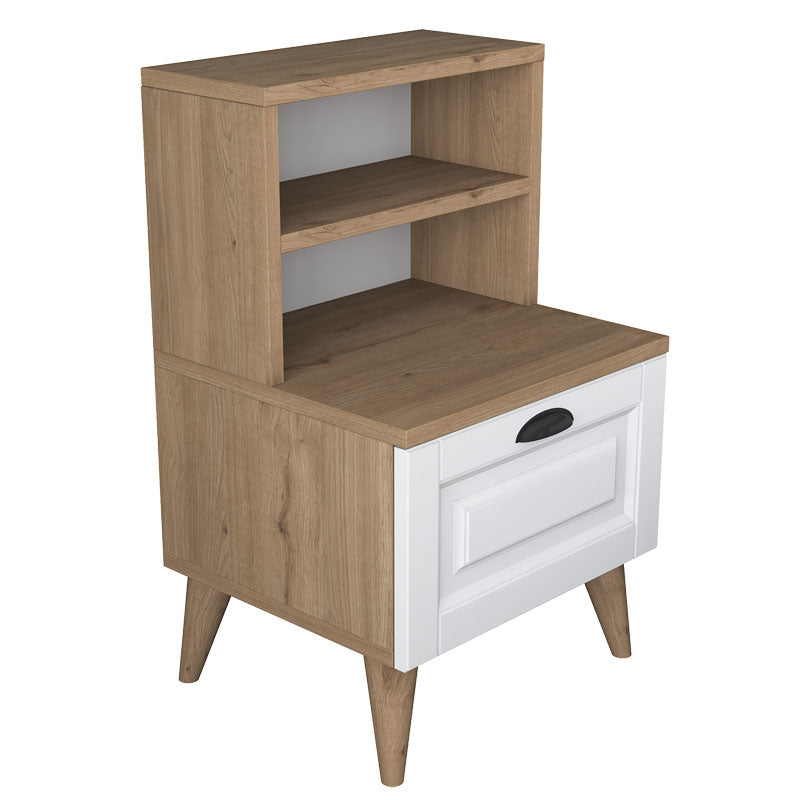 Bedside Rusta pakoworld melamine-mdf sonoma-white 45x40x74.5cm