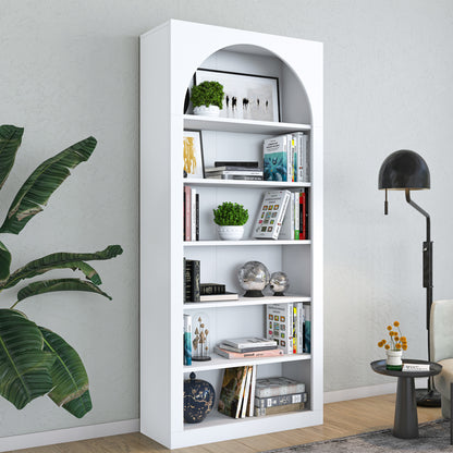 Bookcase Zoel pakoworld white melamine 80x31.5x180cm