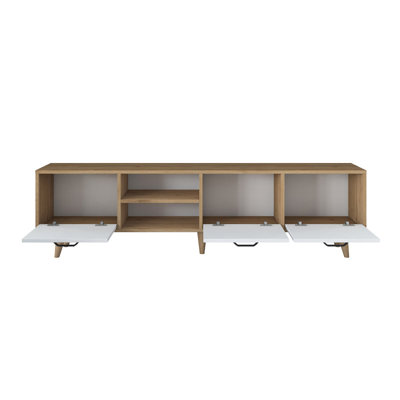 TV cabinet Sercio pakoworld white walnut melamine-natural color wooden legs 180x29.7x48.6cm