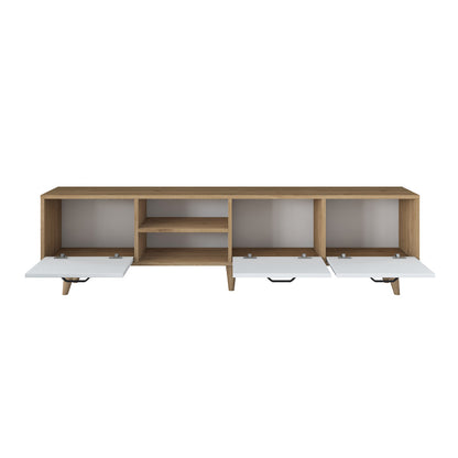 TV cabinet Sercio pakoworld white walnut melamine-natural color wooden legs 180x29.7x48.6cm